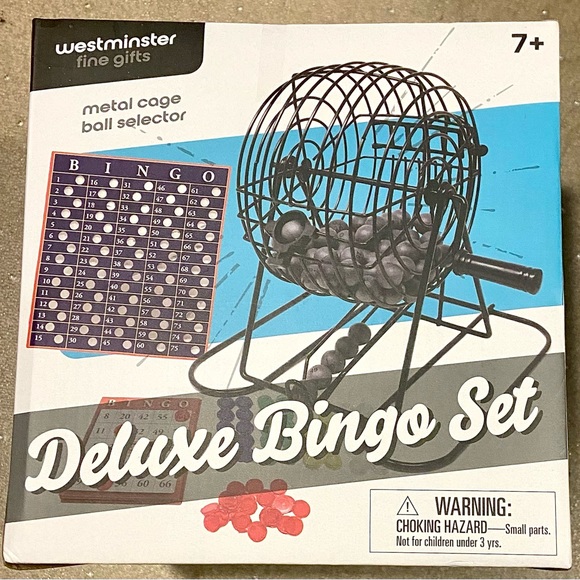 DELUXE BINGO SET CAGE CARDS BALLS - Picture 2 of 3